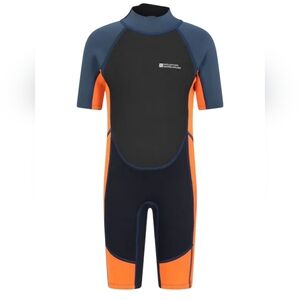 Kids Swim Wetsuit Black and Orange Size 5-6 Years